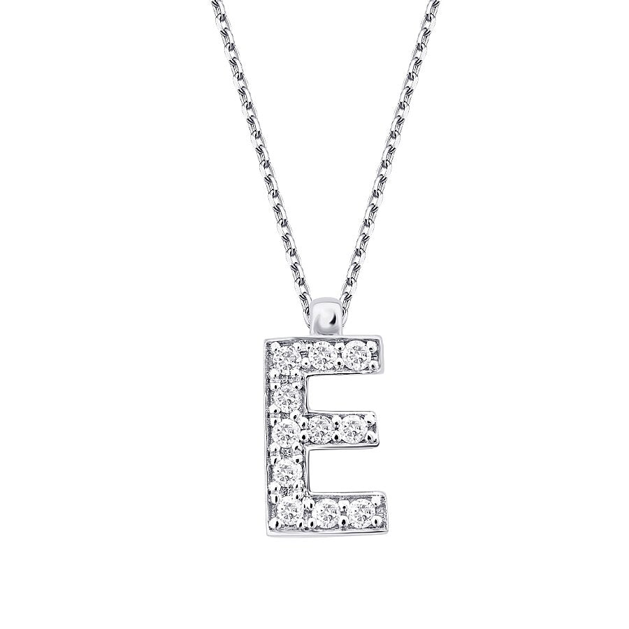 0,07 ct. Diamant Halskette Buchstabe E