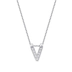 0,04 ct. Diamant Halskette Buchstabe V