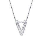 0,04 ct. Diamant Halskette Buchstabe V