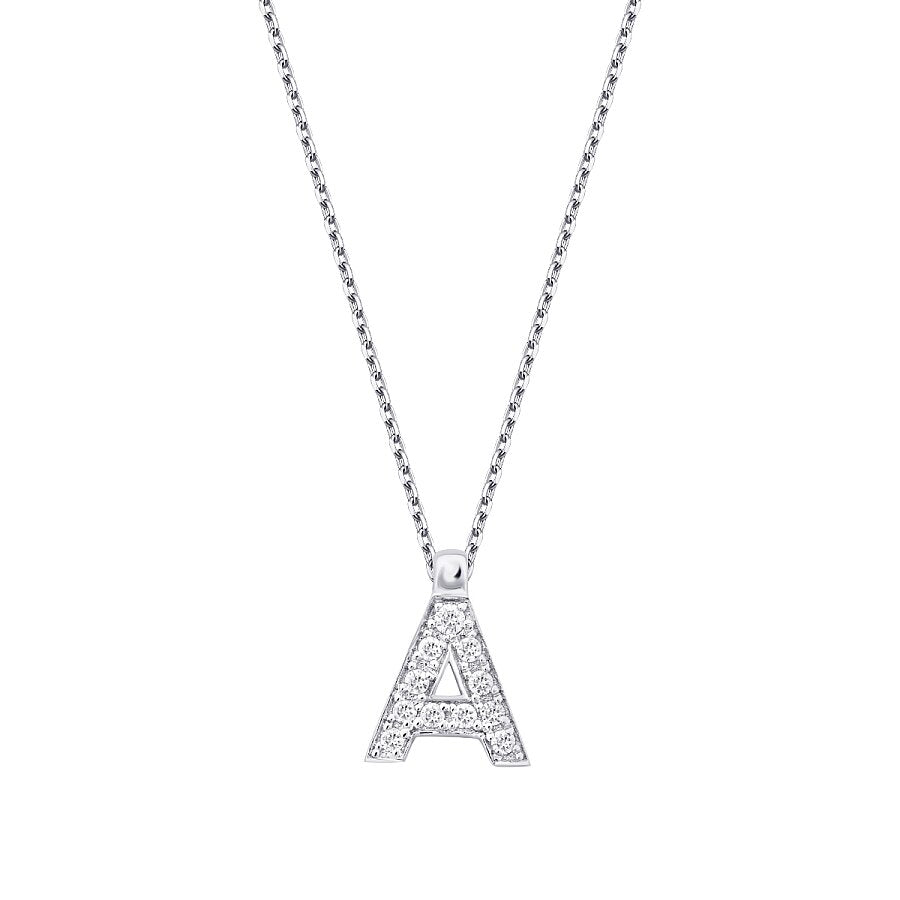 0,07 ct. Diamant Halskette Buchstabe A