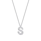 0,08 ct. Diamant Halskette Buchstabe S
