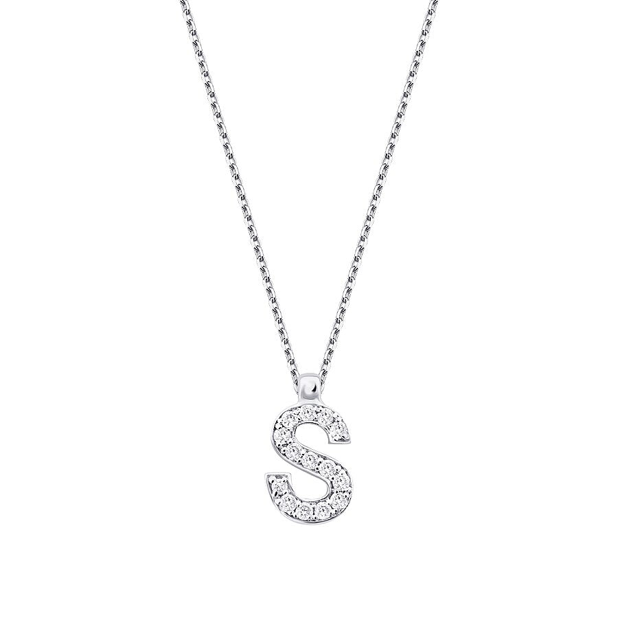 0,08 ct. Diamant Halskette Buchstabe S
