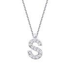 0,08 ct. Diamant Halskette Buchstabe S