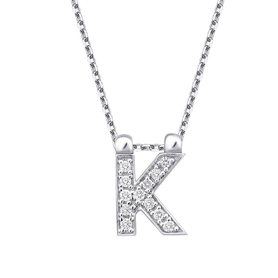 0,06 ct. Diamant Halskette Buchstabe K