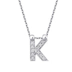0,06 ct. Diamant Halskette Buchstabe K