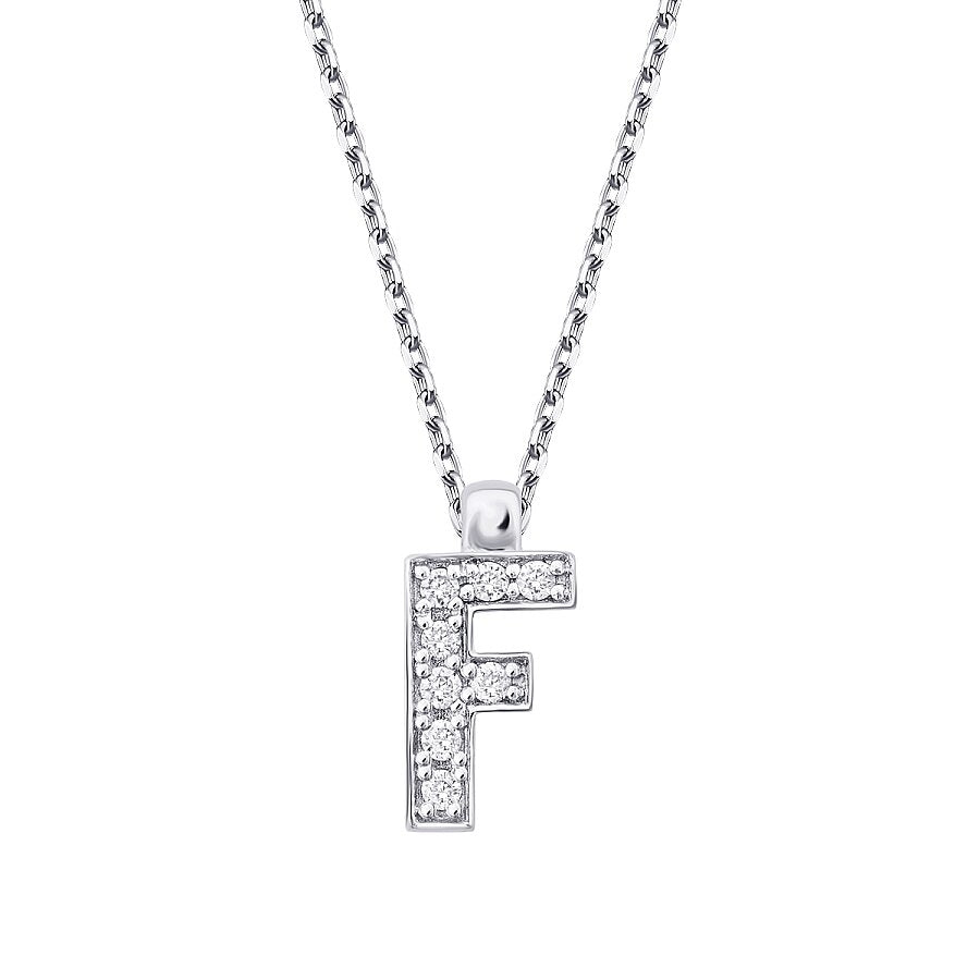 0,08 ct. Diamant Halskette Buchstabe F