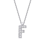 0,08 ct. Diamant Halskette Buchstabe F