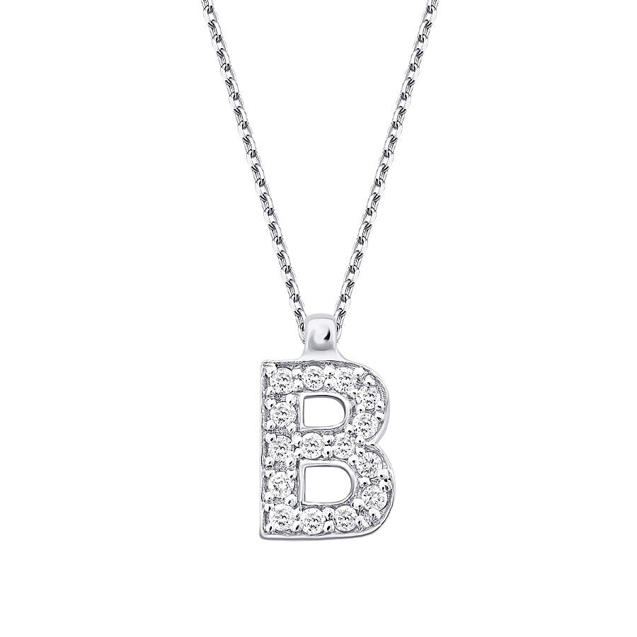0,08 ct. Diamant Halskette Buchstabe B