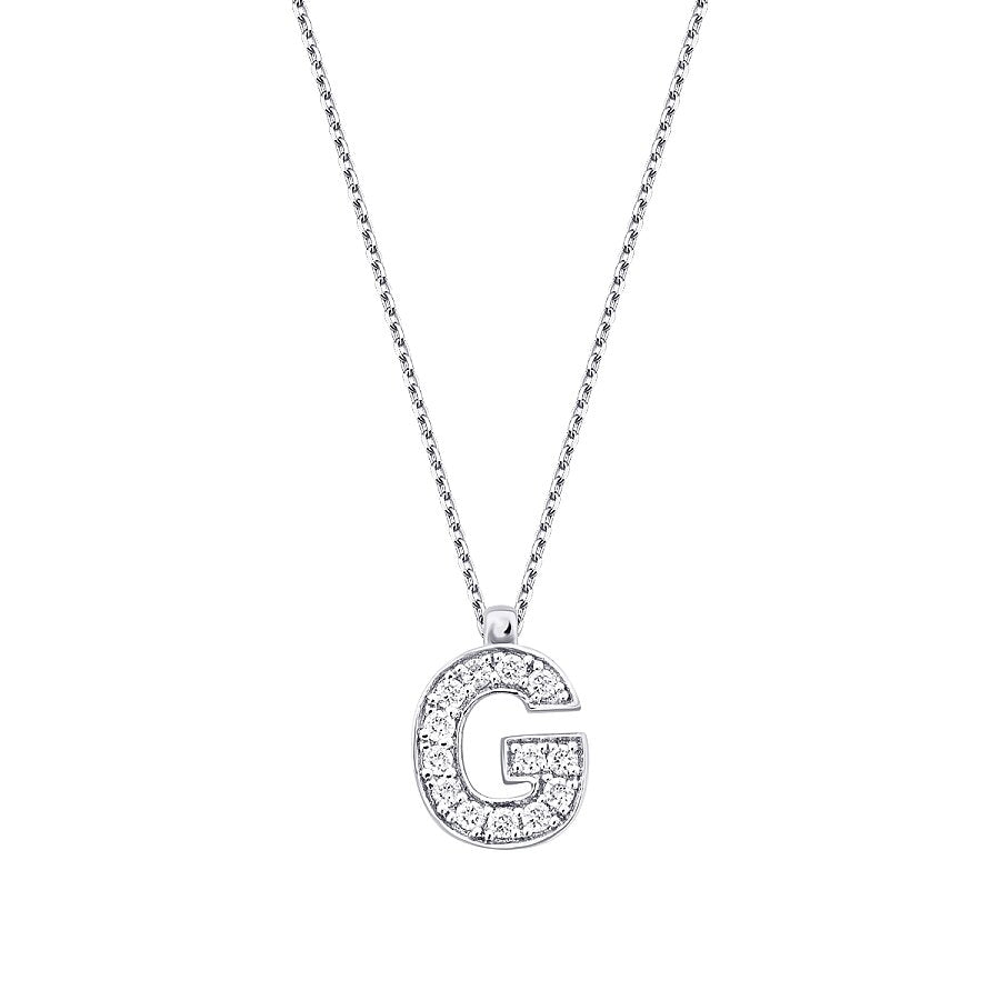 0,07 ct. Diamant Halskette Buchstabe G