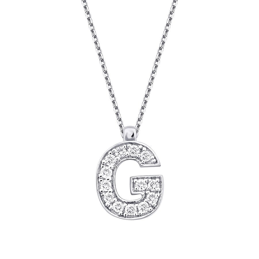 0,07 ct. Diamant Halskette Buchstabe G