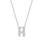 0,06 ct. Diamant Halskette Buchstabe H