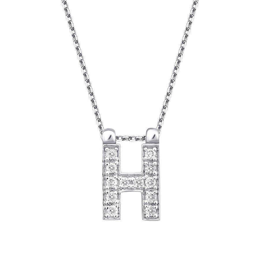 0,06 ct. Diamant Halskette Buchstabe H