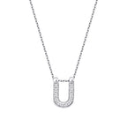 0,06 ct. Diamant Halskette Buchstabe U
