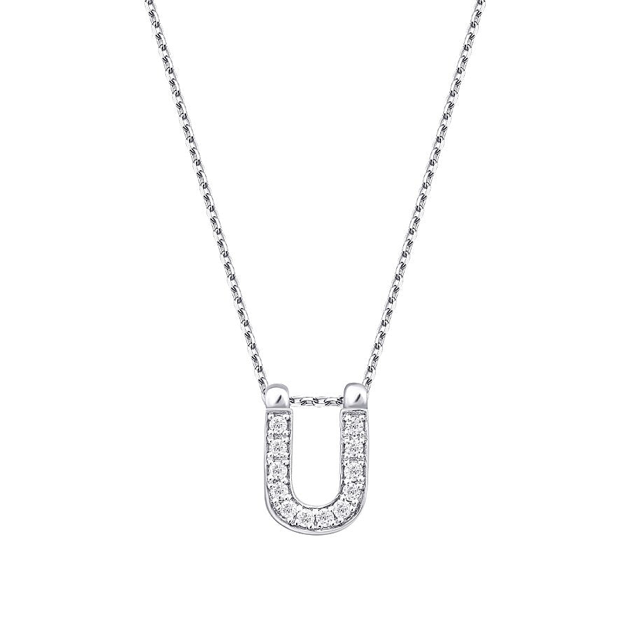 0,06 ct. Diamant Halskette Buchstabe U