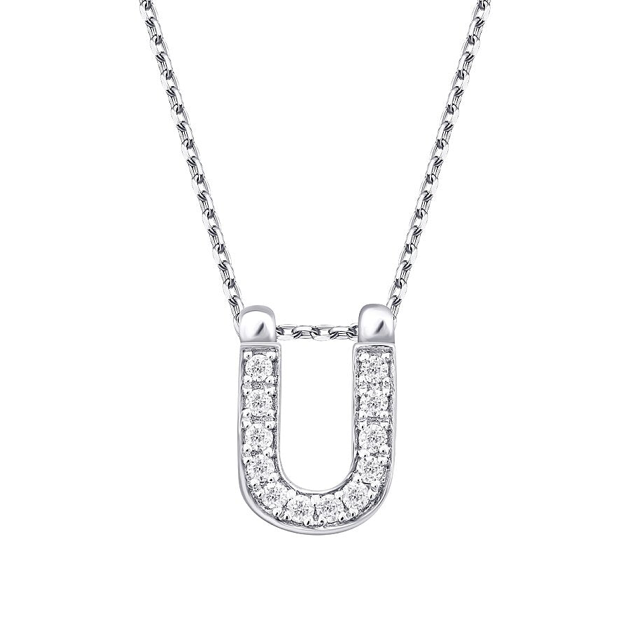 0,06 ct. Diamant Halskette Buchstabe U