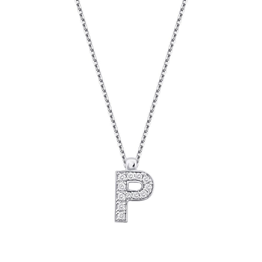 0,06 ct. Diamant Halskette Buchstabe P