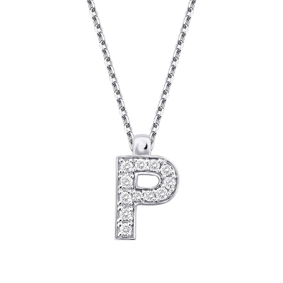 0,06 ct. Diamant Halskette Buchstabe P