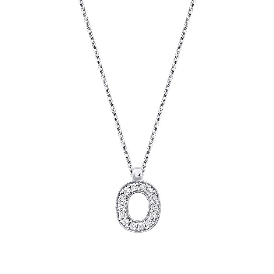 0,05 ct. Diamant Halskette Buchstabe O
