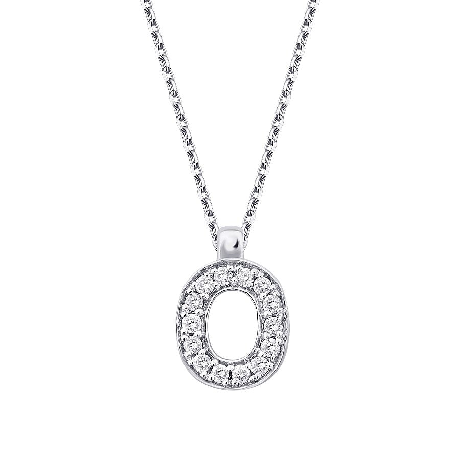 0,05 ct. Diamant Halskette Buchstabe O