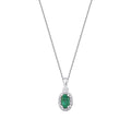 0,31 ct. Diamant Smaragd Oval Halskette