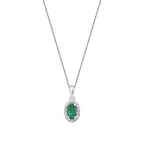 0,31 ct. Diamant Smaragd Oval Halskette
