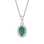 0,31 ct. Diamant Smaragd Oval Halskette