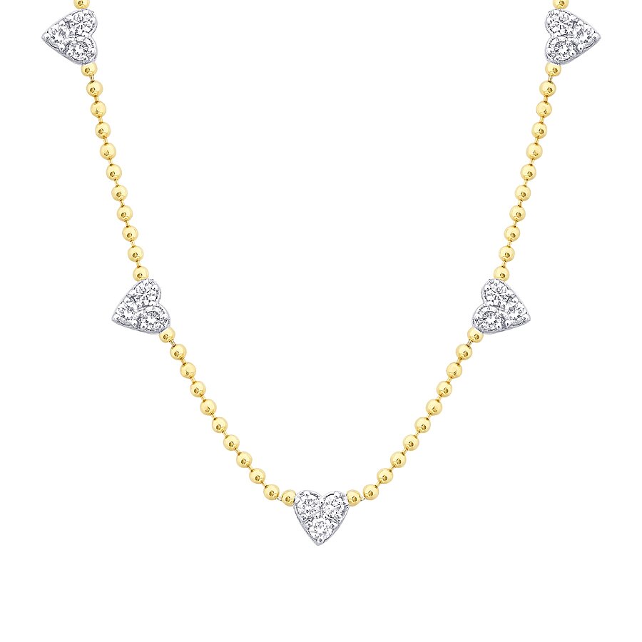 0,44 ct. Diamant Herz Detailreiches Halskette