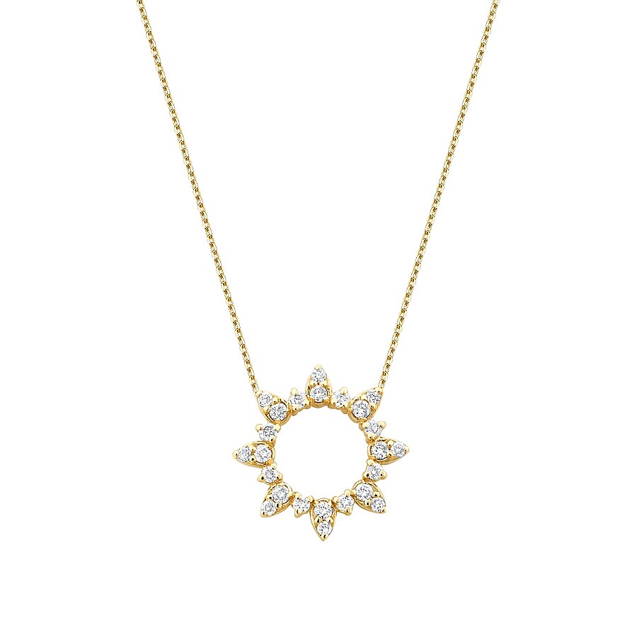 0,19 ct. Diamant Sonne Halskette