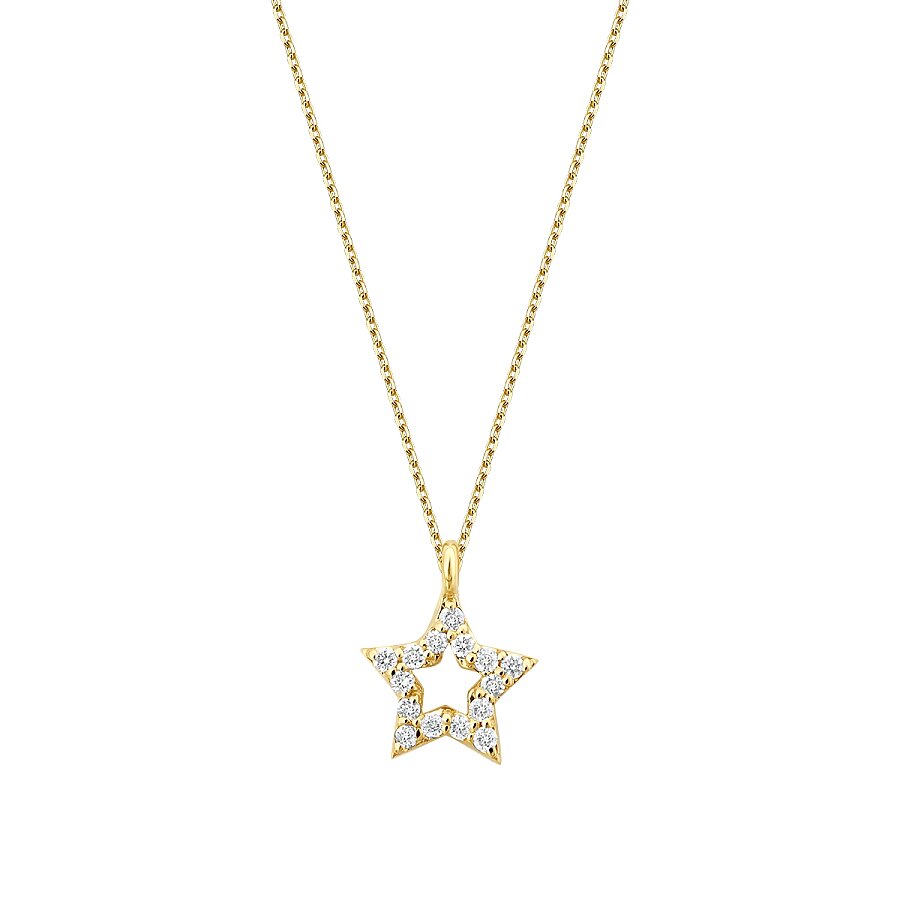 0,07 ct. Diamant Stern Halskette