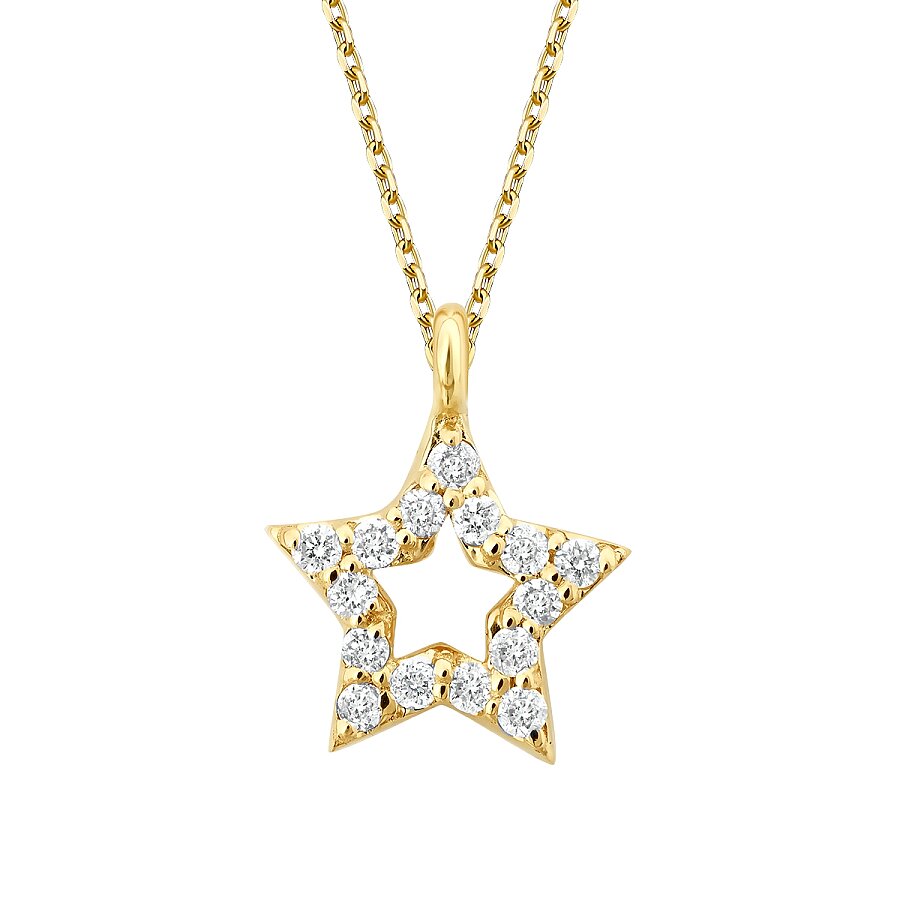 0,07 ct. Diamant Stern Halskette