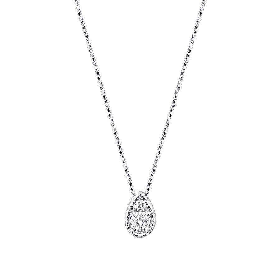 0,06 ct. Diamant Brillant Stein Tropfen Halskette
