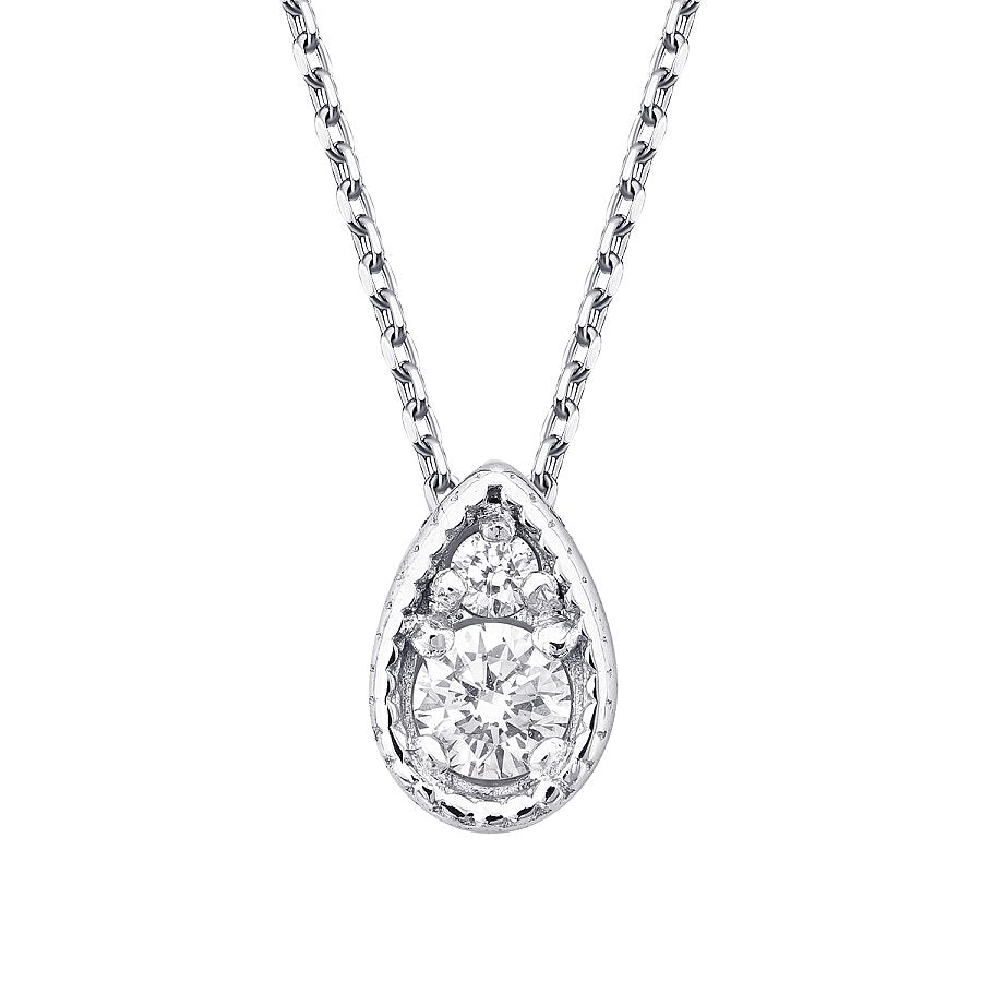0,06 ct. Diamant Brillant Stein Tropfen Halskette