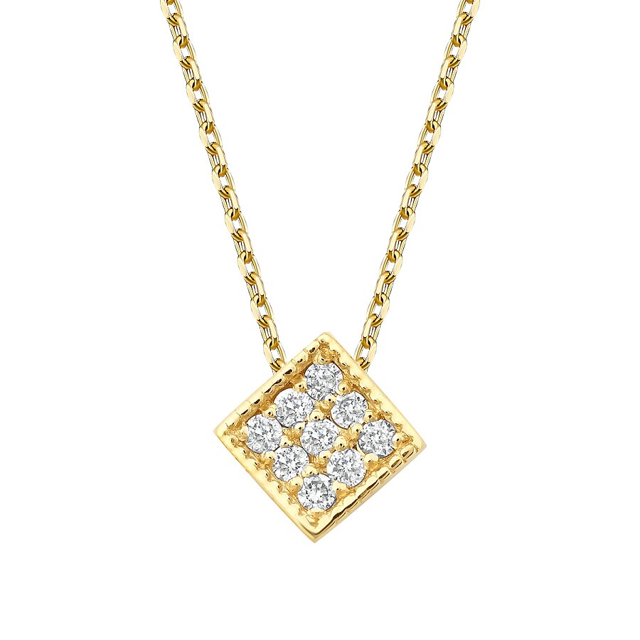 0,05 ct. Diamant Brillant Stein Geometrisch Halskette
