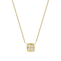 0,05 ct. Diamant Brillant Stein Quadrat Halskette