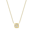 0,05 ct. Diamant Brillant Stein Quadrat Halskette