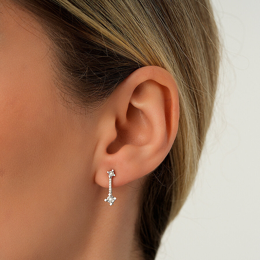 0,12 ct. Diamant Hängende Ohrringe