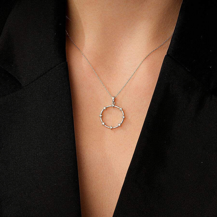 0,12 ct. Diamant Stein Brillant Halskette