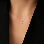 0,08 ct. Diamant Halskette Buchstabe D