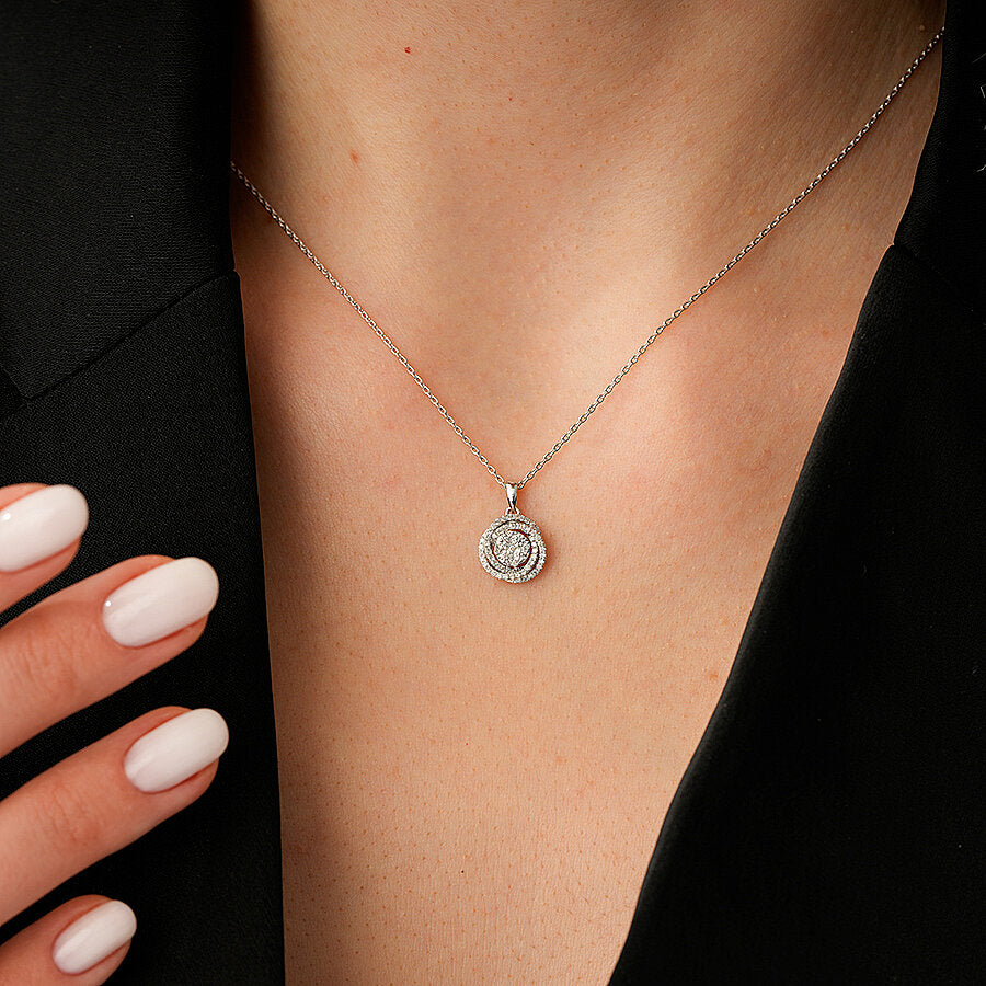 0,26 ct. Diamant Brillant Detailreiches Halskette