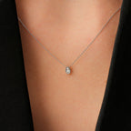 0,06 ct. Diamant Brillant Stein Tropfen Halskette