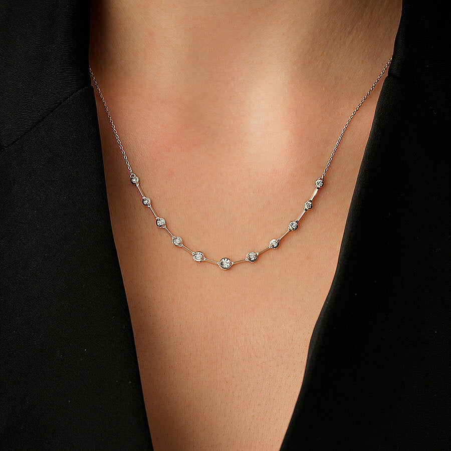 0,05 ct. Diamant Brillant Stein Halskette