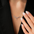 0,07 ct. Diamant Blätter Collier