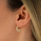 Lotus-Trend-Ohrringe aus Gold