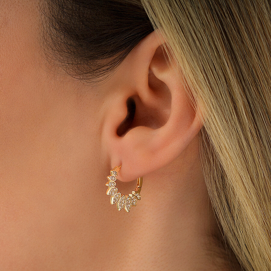 Lotus-Trend-Ohrringe aus Gold