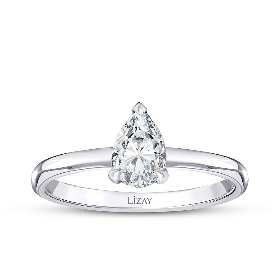 0.10 ct. Diamant Tropfen Solitär Verlobungsring
