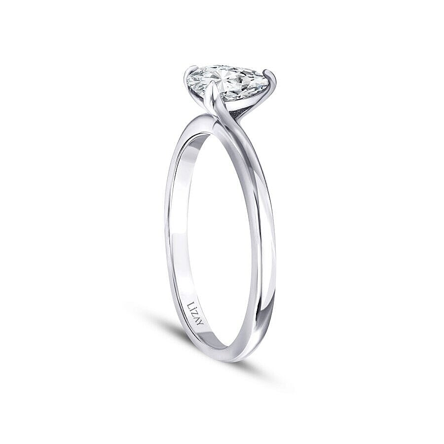 0.10 ct. Diamant Tropfen Solitär Verlobungsring