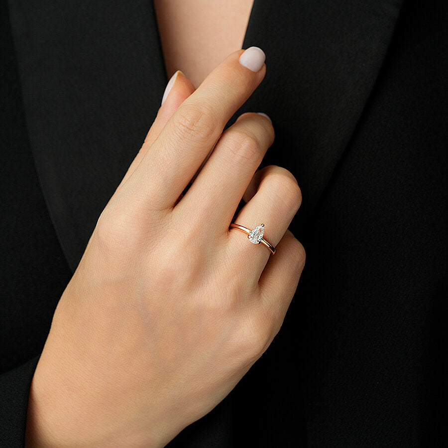 0,30 ct. Diamant Tropfen Solitär Verlobungsring