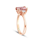 2,30 ct. Diamant Morganit Quadrat Ring