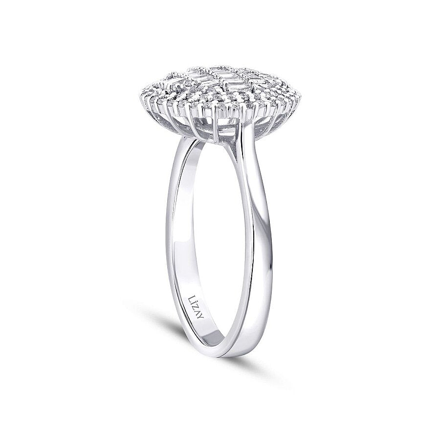 0,50 ct. Diamant Baguette Stein Brillant Ring