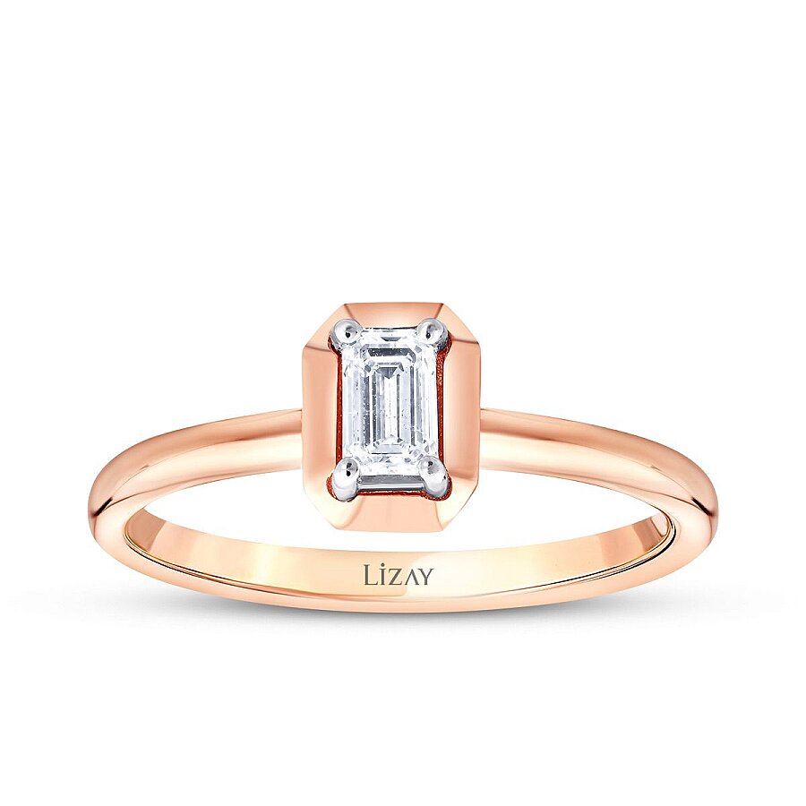 0,30 ct. Diamant Smaragd Solitärring